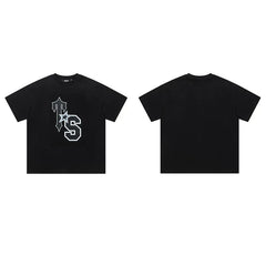 Trapstar short-sleeved T-shirt summer 2025 new letter print men and women casual loose round neck European and American trendy ins (36)