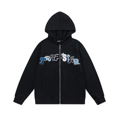 Trapstar autumn and winter casual sports suit hooded sweatshirt pants pullover simple letter drawstring top pants (45)