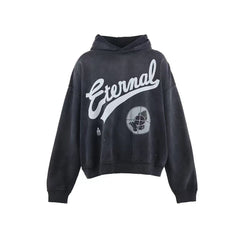 Saint MXXXXXX Eternal Vintage Washed Distressed Cropped Hoodie