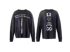 Saint Michael Magic Saint Candle Vintage Washed Black Long Sleeve Tee