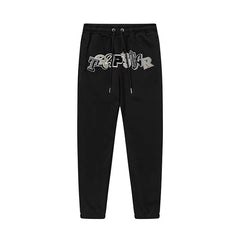 Trapstar autumn and winter casual sports suit hooded sweatshirt pants pullover simple letter drawstring top pants (48)
