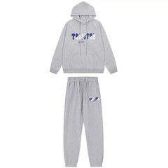 American tide trapstar blue gray tiger head gradient towel embroidered men's and female couple sweater trousers casual set (25)