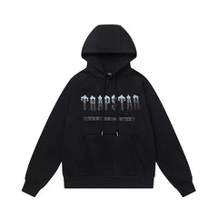 Trapstar autumn and winter casual sports suit hooded sweatshirt pants pullover simple letter drawstring top pants (52)