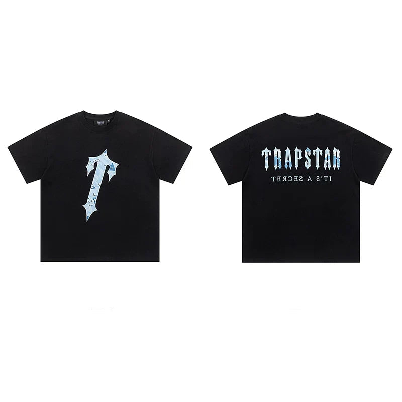 Trapstar short-sleeved T-shirt summer 2025 new letter print men and women casual loose round neck European and American trendy ins (17)