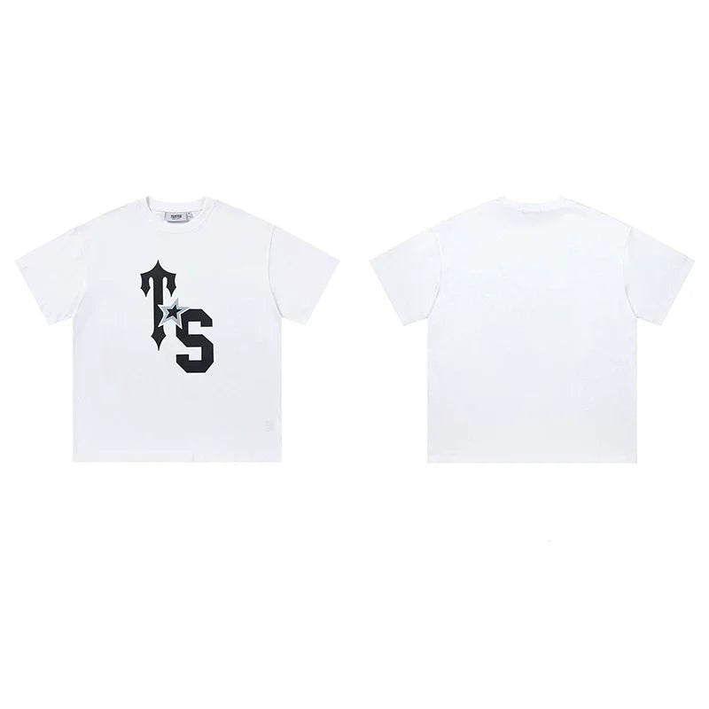 Trapstar short-sleeved T-shirt summer 2025 new letter print men and women casual loose round neck European and American trendy ins (37)
