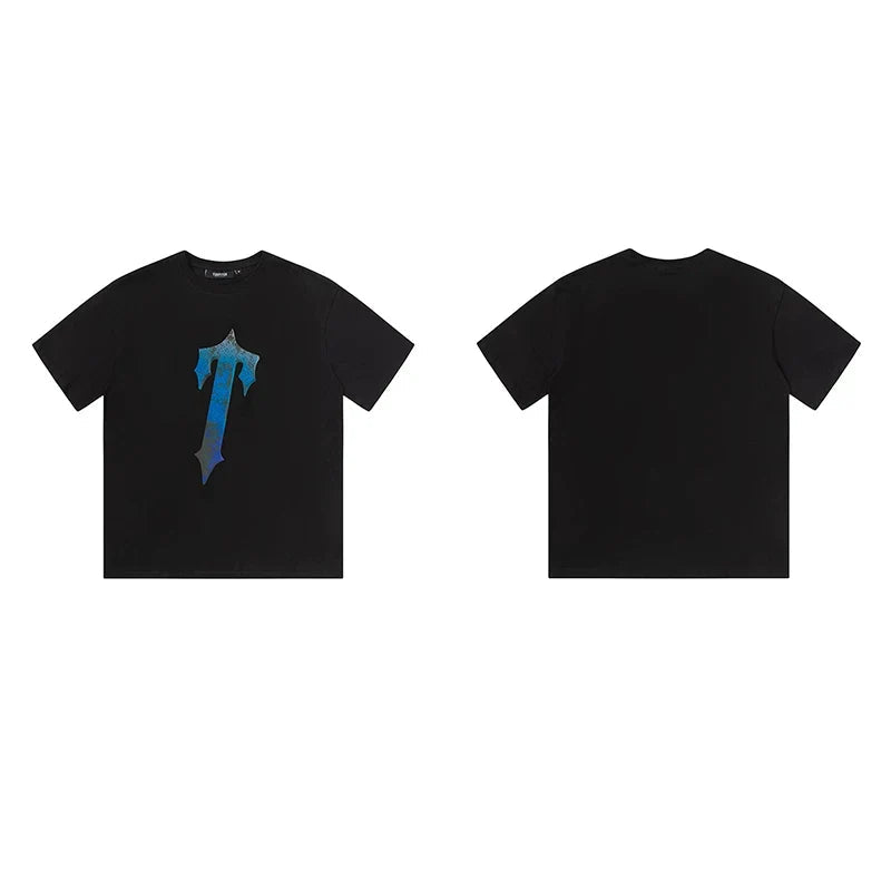 Trapstar short-sleeved T-shirt summer 2025 new letter print men and women casual loose round neck European and American trendy ins (10)