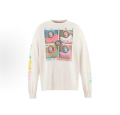 Saint Michael Clown Poster Vintage Washed Off‑White Long Sleeve Tee